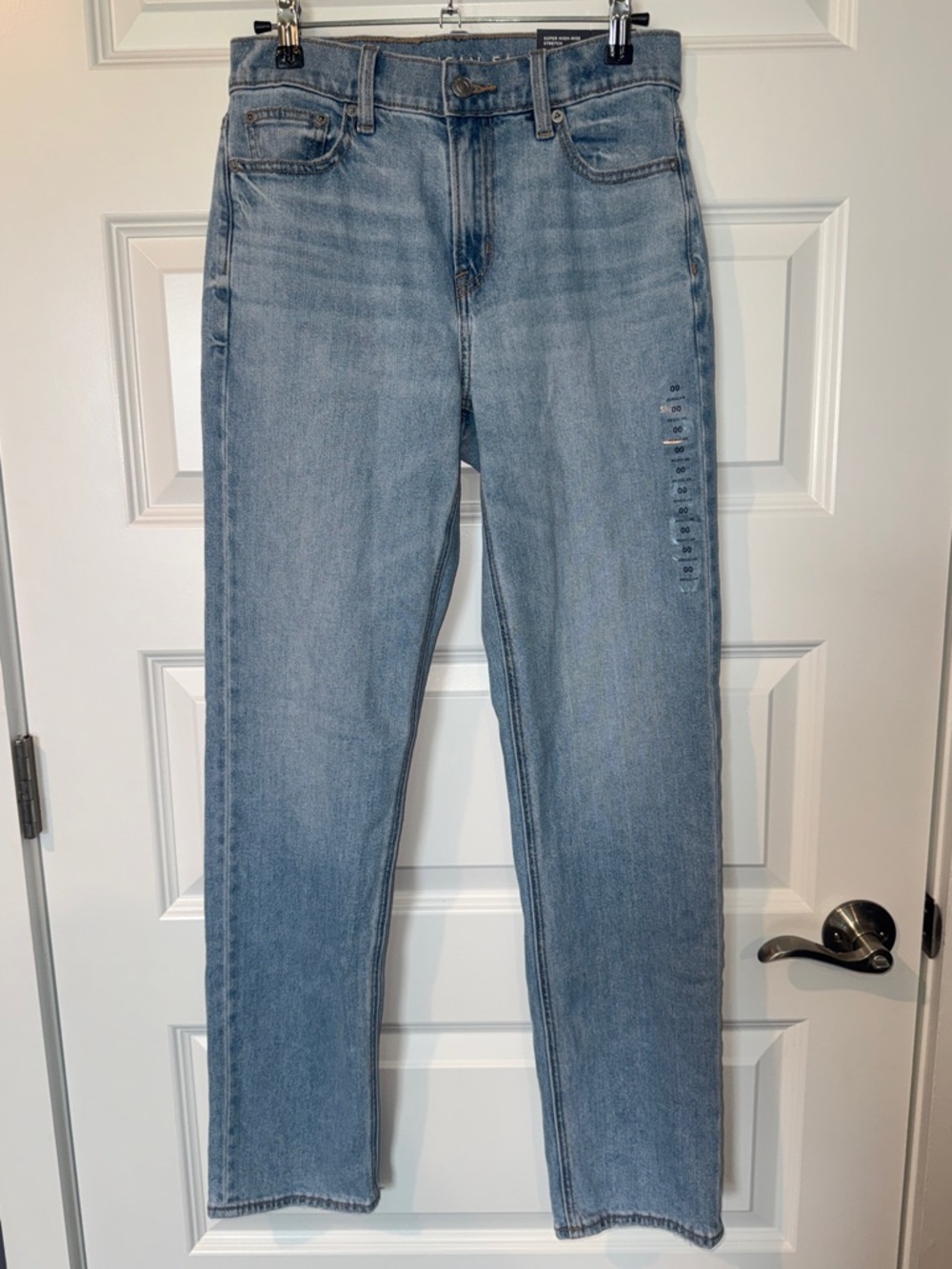 American Eagle Outfitters Light Blue Super High-Rise Straight-Leg Women's Jeans